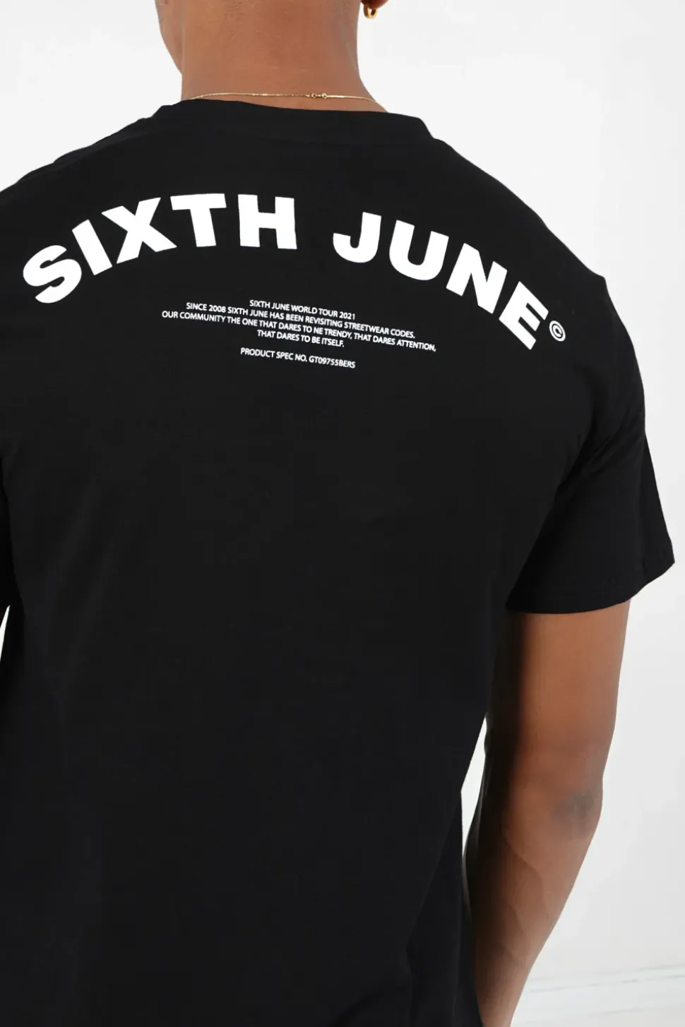 T-Shirt Logo Incurve Avant Arriere Noir