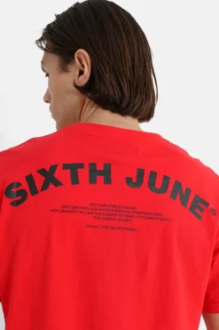 T-Shirt Logo Incurve Avant Arriere Rouge