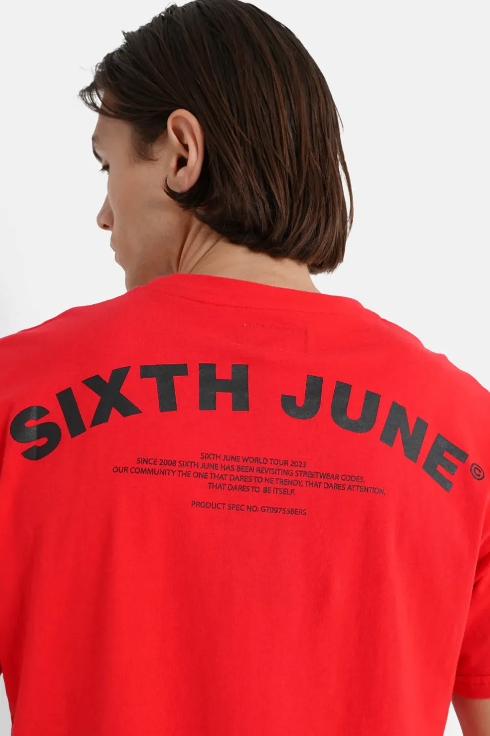 T-Shirt Logo Incurve Avant Arriere Rouge