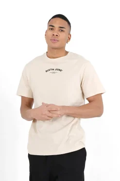 T-Shirt Logo Incurve Avant Arriere Beige