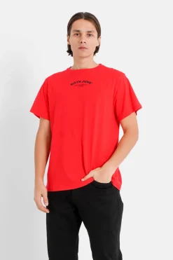 T-Shirt Logo Incurve Avant Arriere Rouge