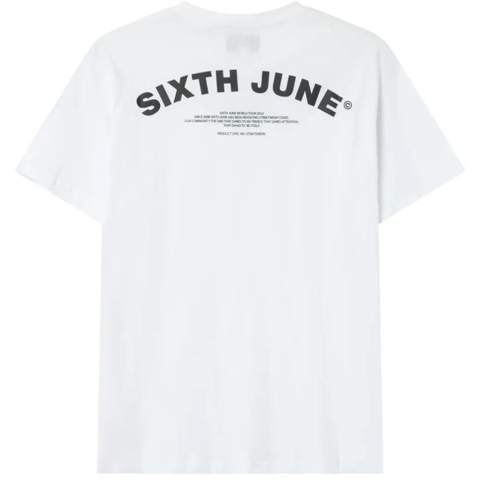 T-Shirt Logo Incurve Avant Arriere Blanc