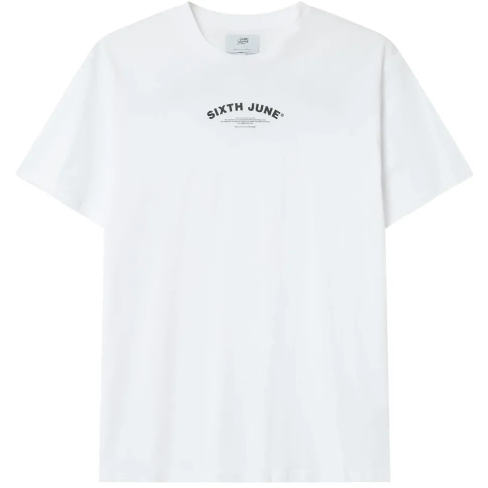 T-Shirt Logo Incurve Avant Arriere Blanc