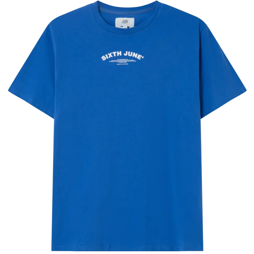 T-Shirt Logo Incurve Avant Arriere Bleu Fonce