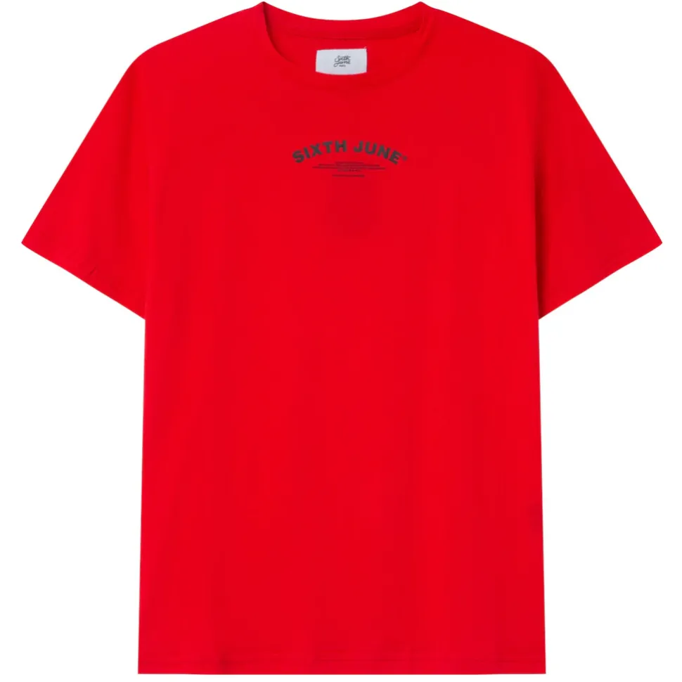 T-Shirt Logo Incurve Avant Arriere Rouge