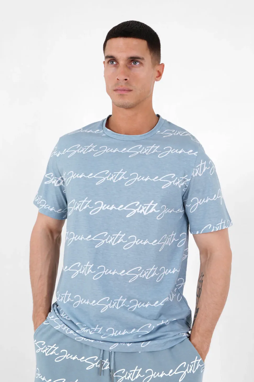 T-Shirt Logo Signature Bleu Clair