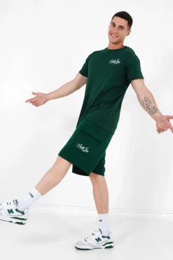 T-Shirt Logo Signature Vert Fonce
