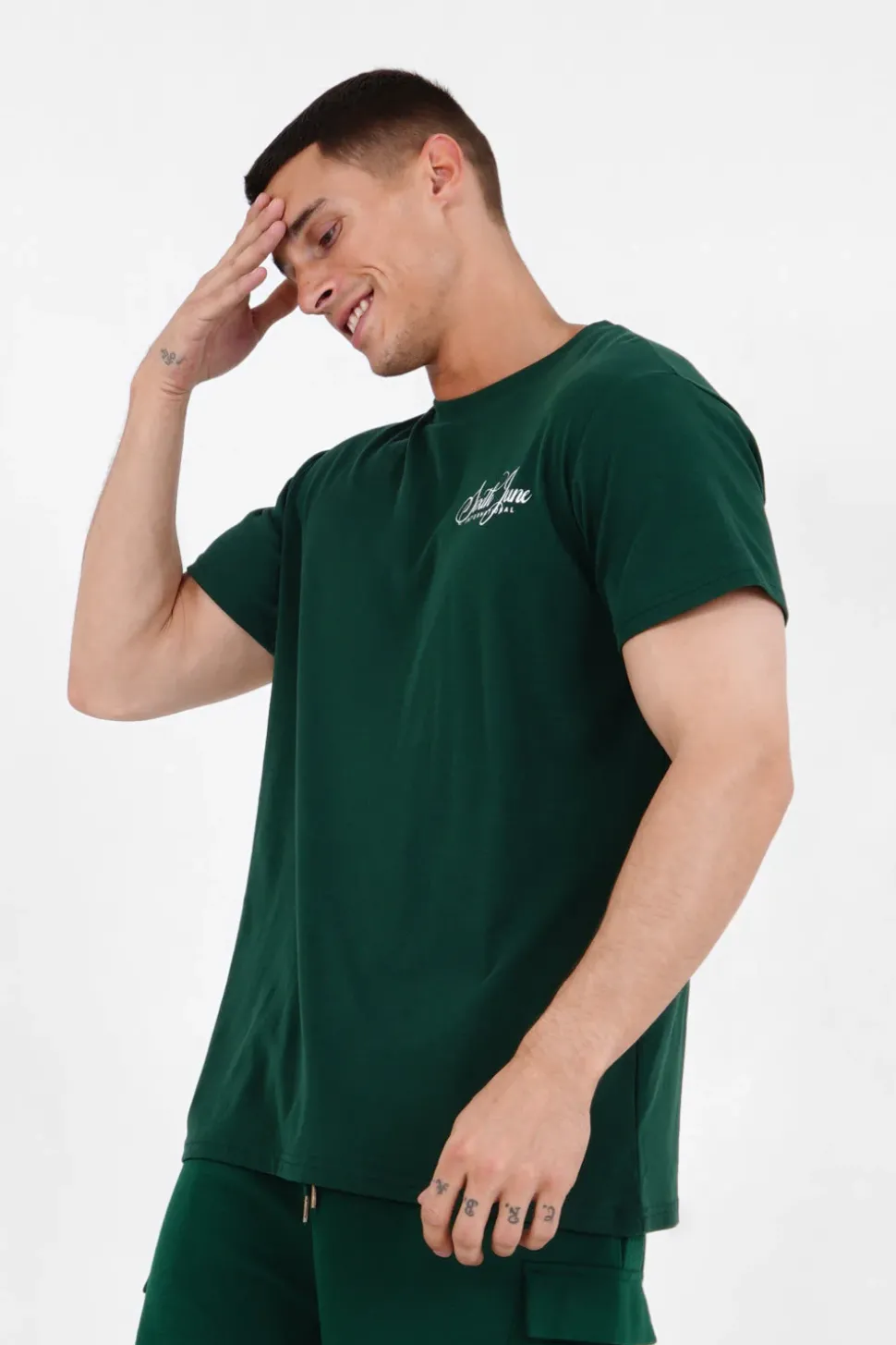 T-Shirt Logo Signature Vert Fonce