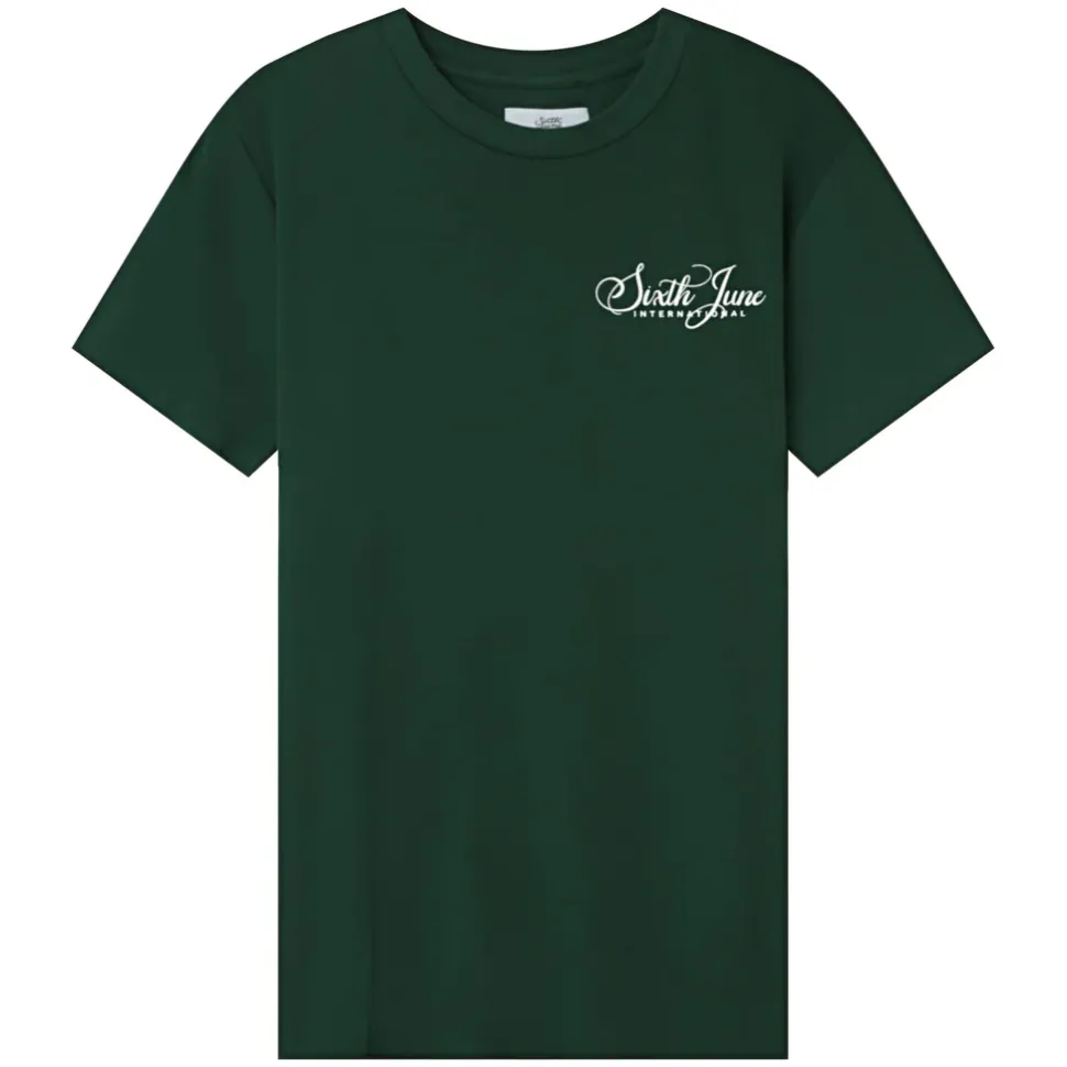 T-Shirt Logo Signature Vert Fonce