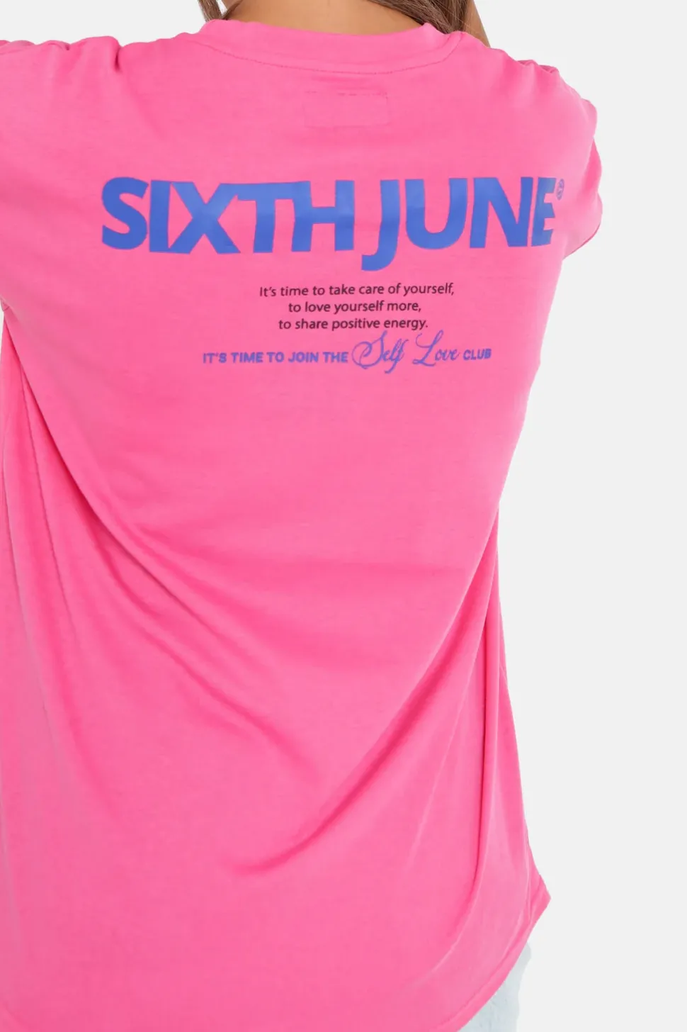 T-Shirt Long Logo Court Rose Fonce