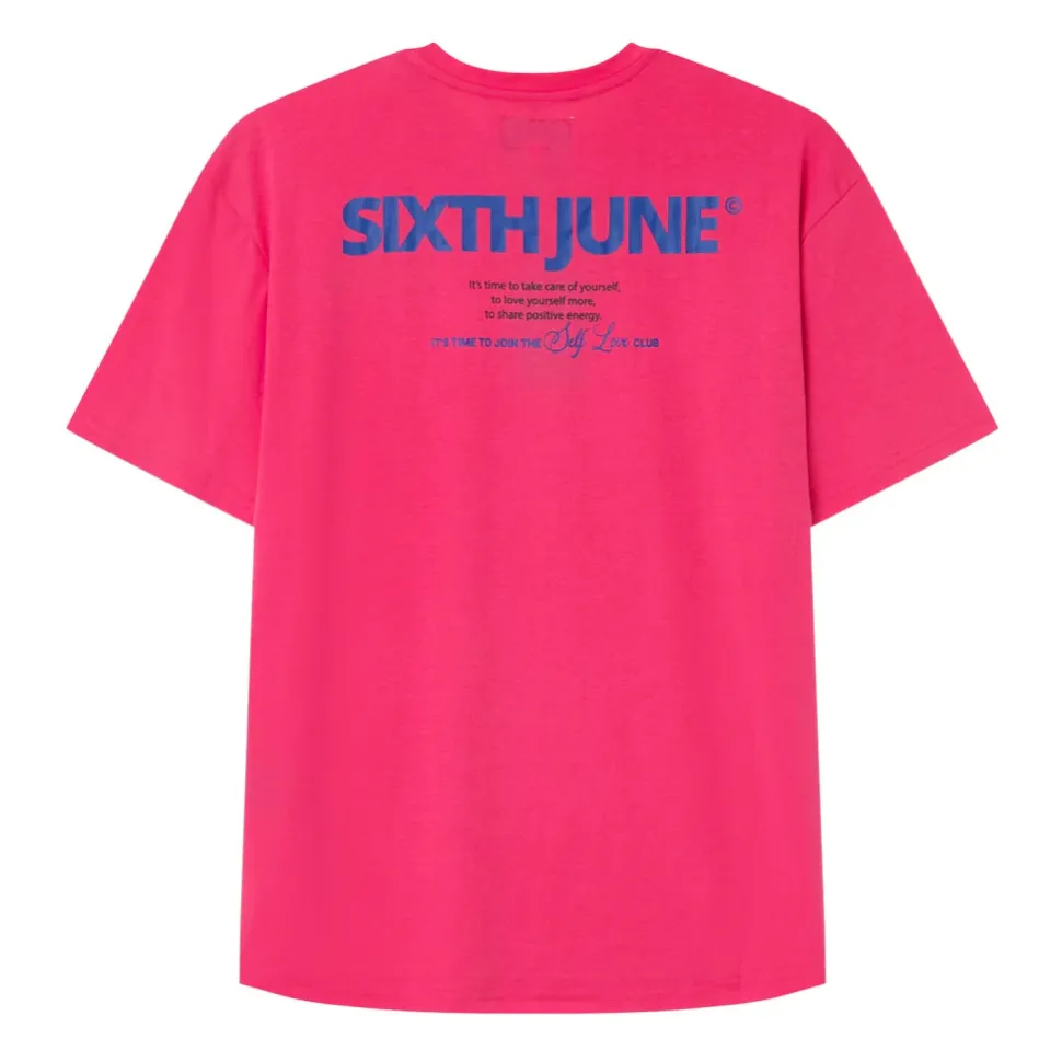 T-Shirt Long Logo Court Rose Fonce