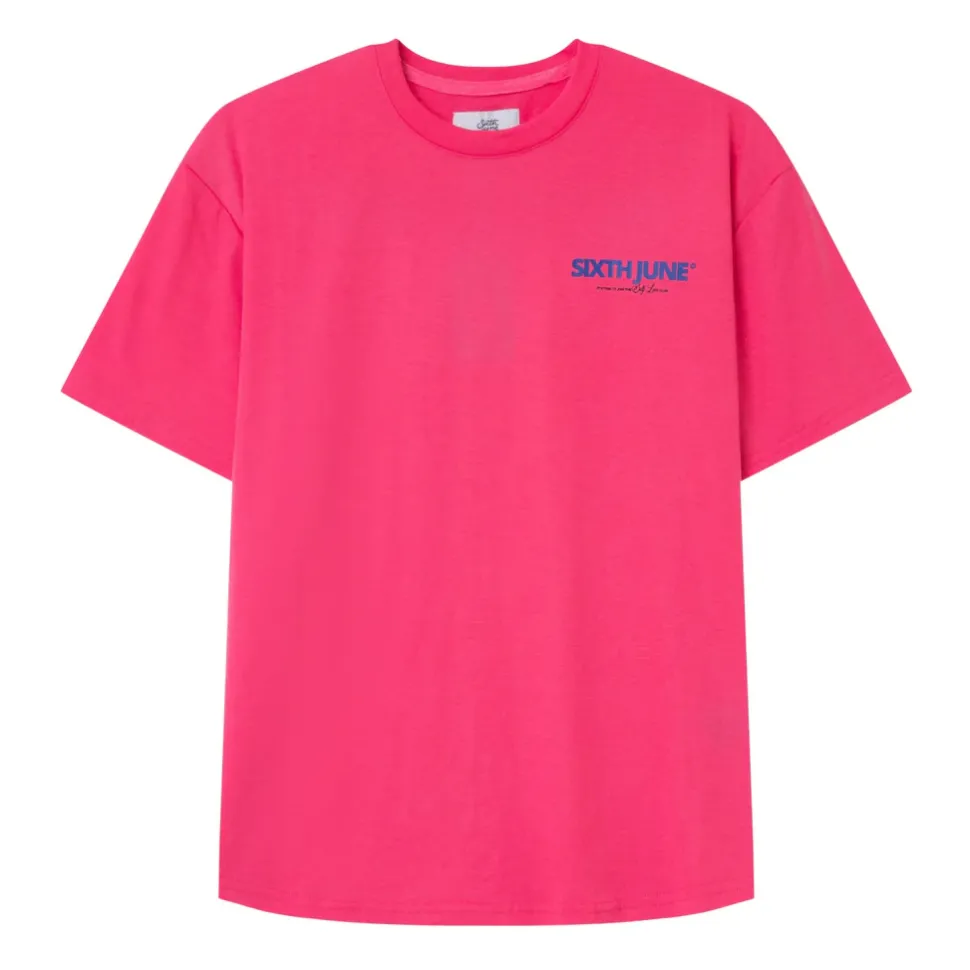 T-Shirt Long Logo Court Rose Fonce