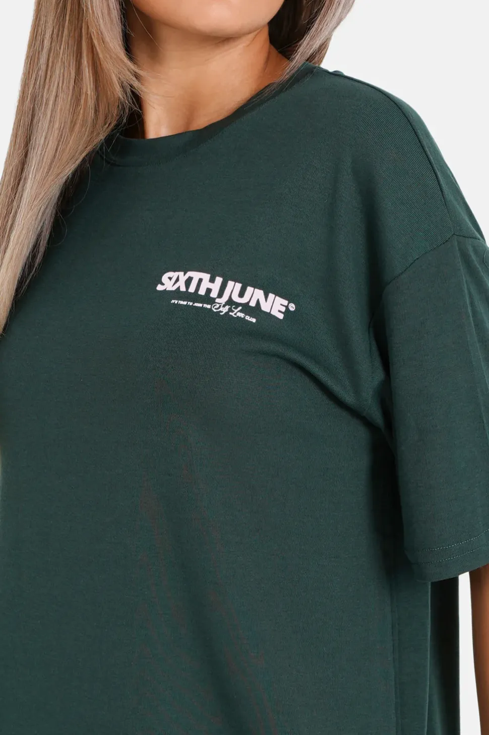T-Shirt Long Logo Court Vert Fonce