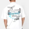 T-Shirt Manches Courtes Print Colore Blanc
