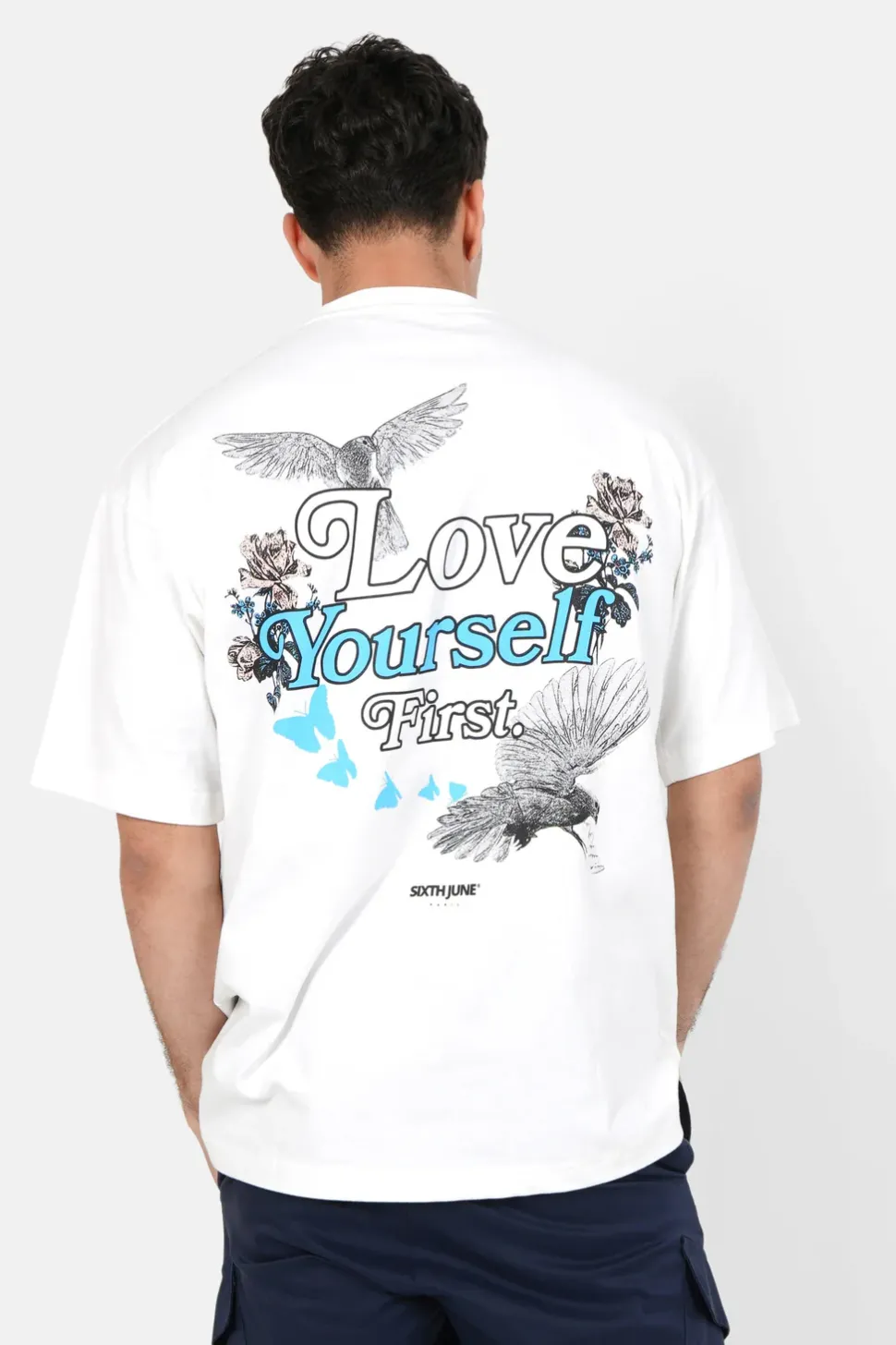 T-Shirt Manches Courtes Print Colore Blanc