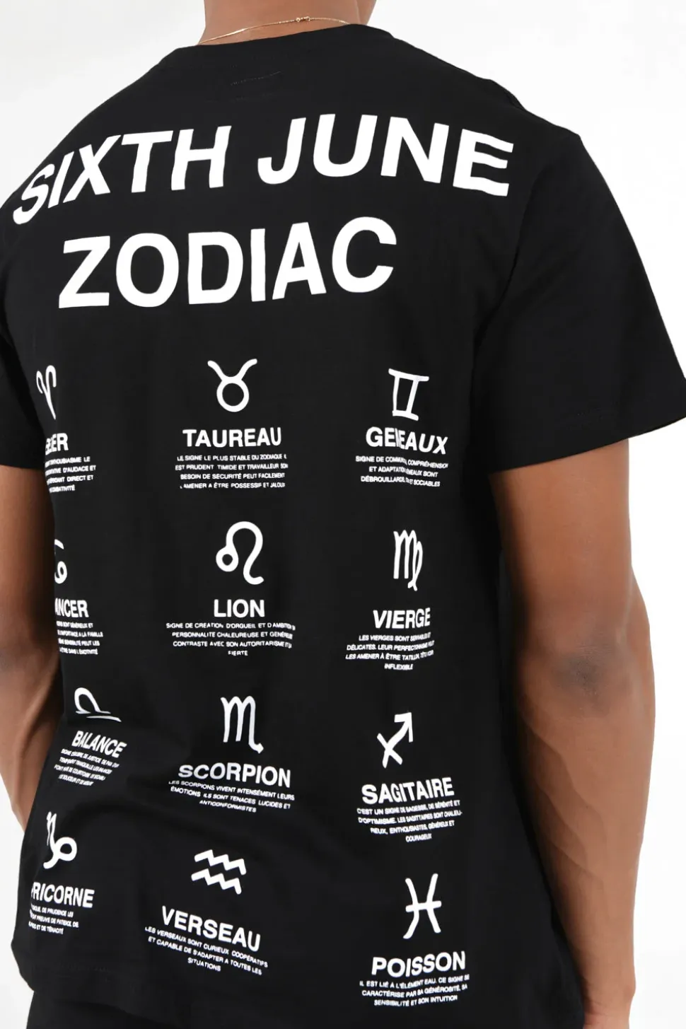 T-Shirt Manches Courtes Signes Zodiaque Noir