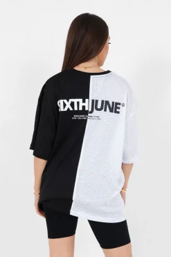T-Shirt Mesh Bicolore Noir