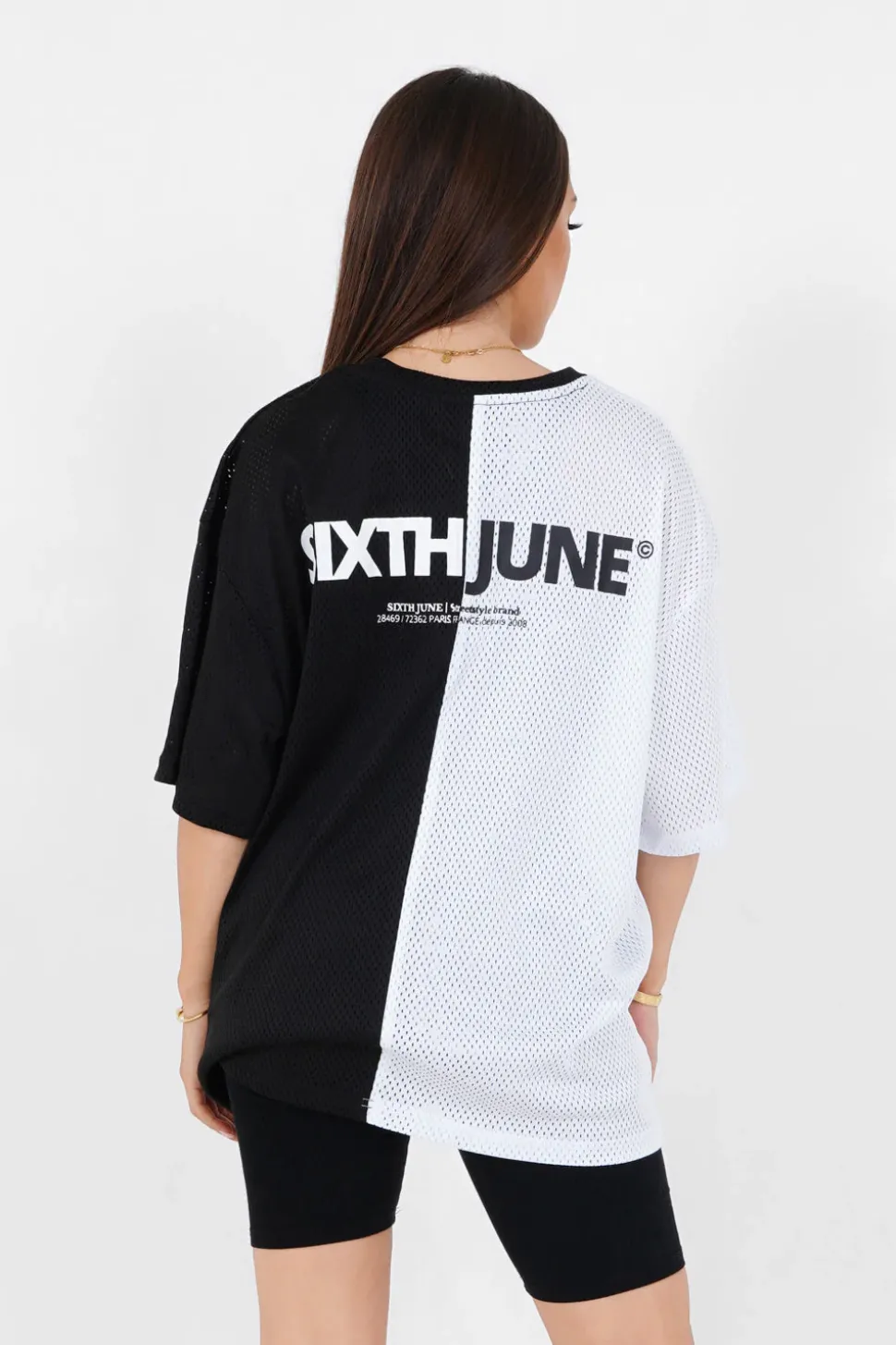 T-Shirt Mesh Bicolore Noir