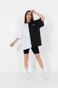 T-Shirt Mesh Bicolore Noir