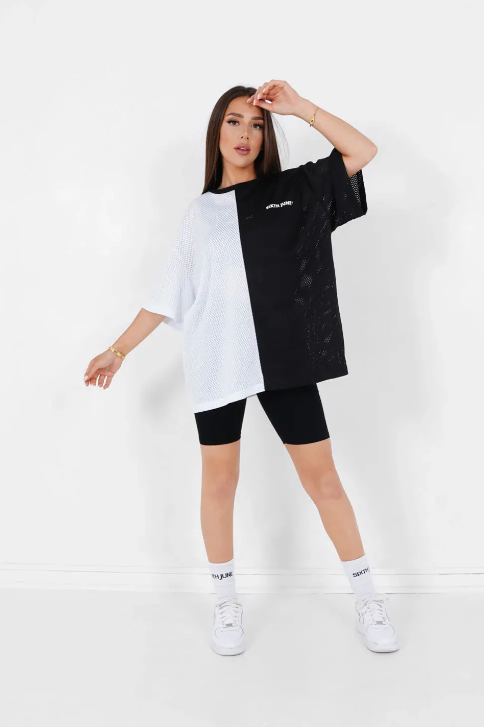 T-Shirt Mesh Bicolore Noir