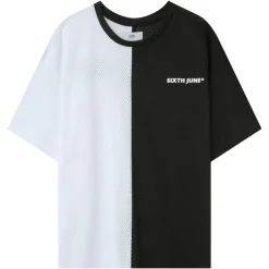 T-Shirt Mesh Bicolore Noir