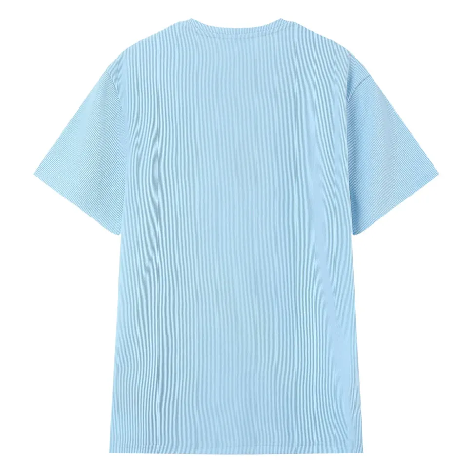 T-Shirt Plisse Bleu Clair