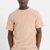 T-Shirt Plisse Manches Courtes Beige