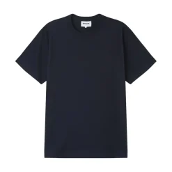 T-Shirt Plisse Manches Courtes Bleu Fonce