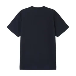 T-Shirt Plisse Manches Courtes Bleu Fonce