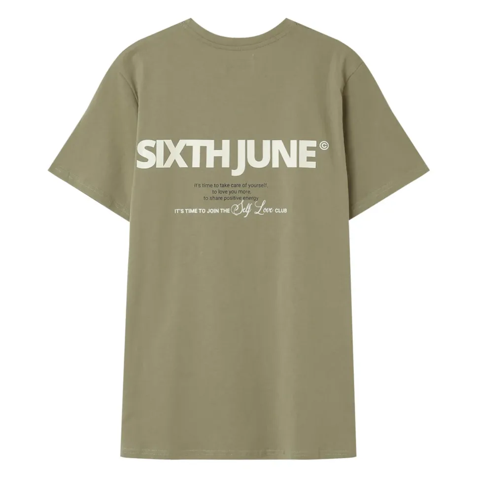 T-Shirt Self Love Club Vert Kaki