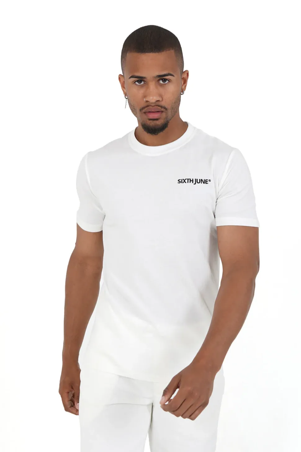 T-Shirt Soft Logo Brode Blanc