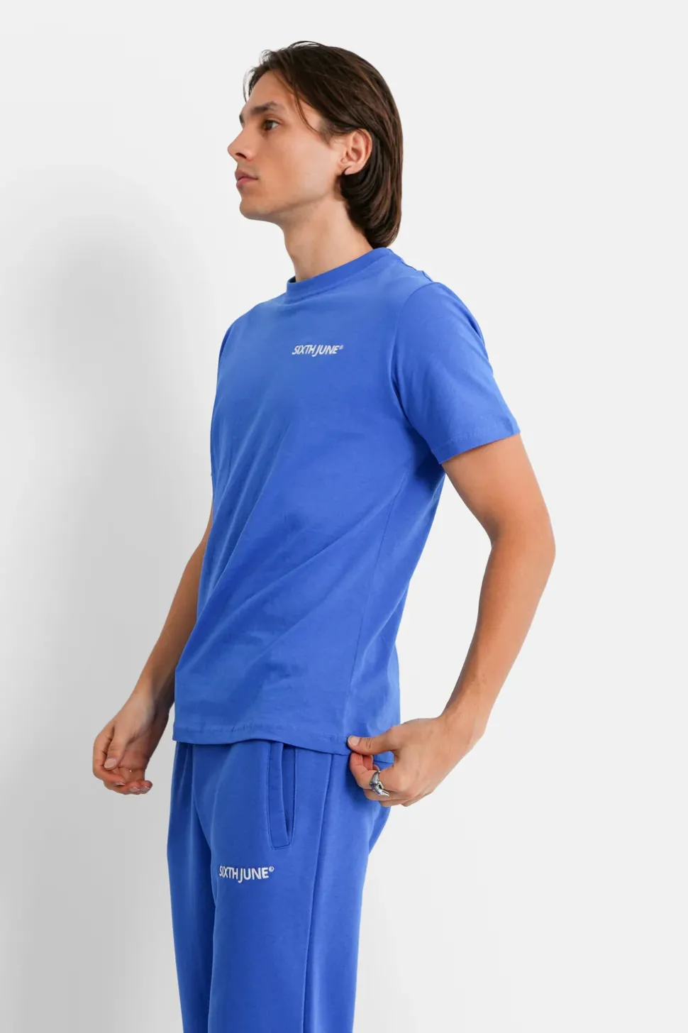 T-Shirt Soft Logo Brode Bleu Fonce