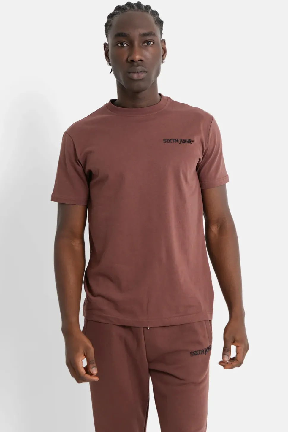 T-Shirt Soft Logo Brode Marron