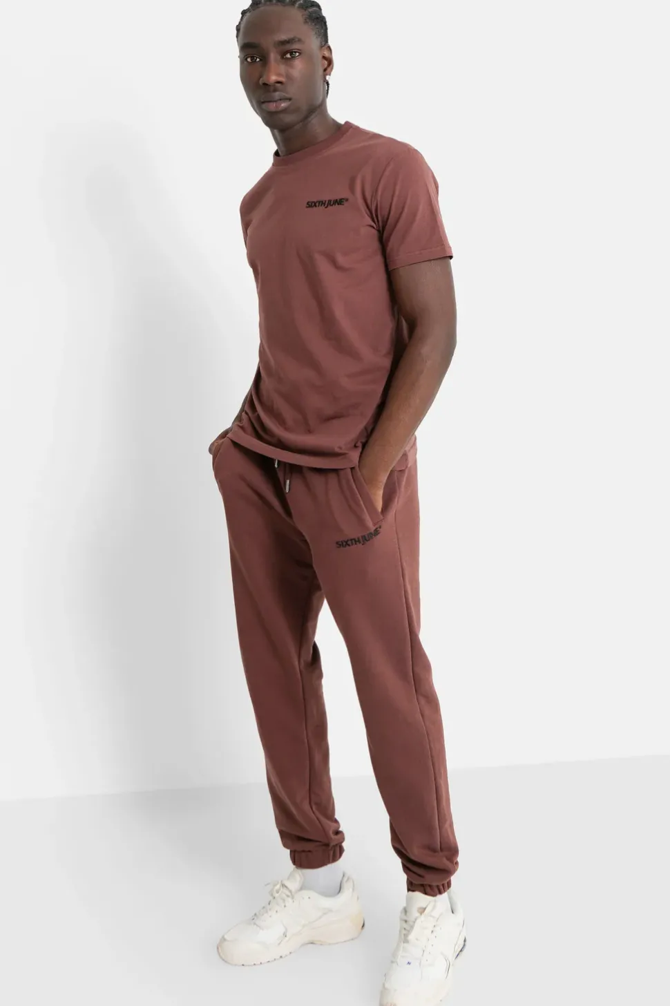 T-Shirt Soft Logo Brode Marron