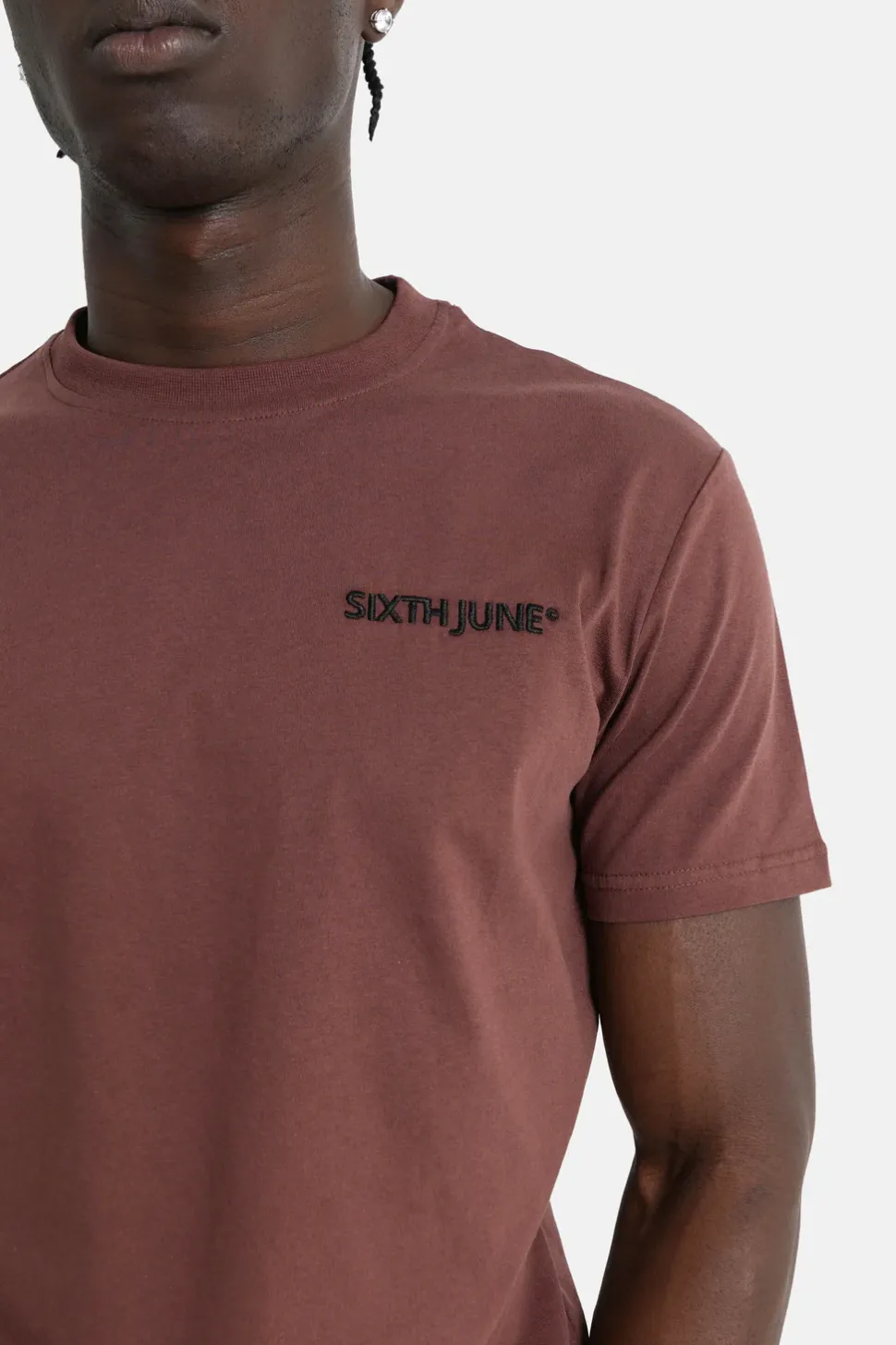 T-Shirt Soft Logo Brode Marron
