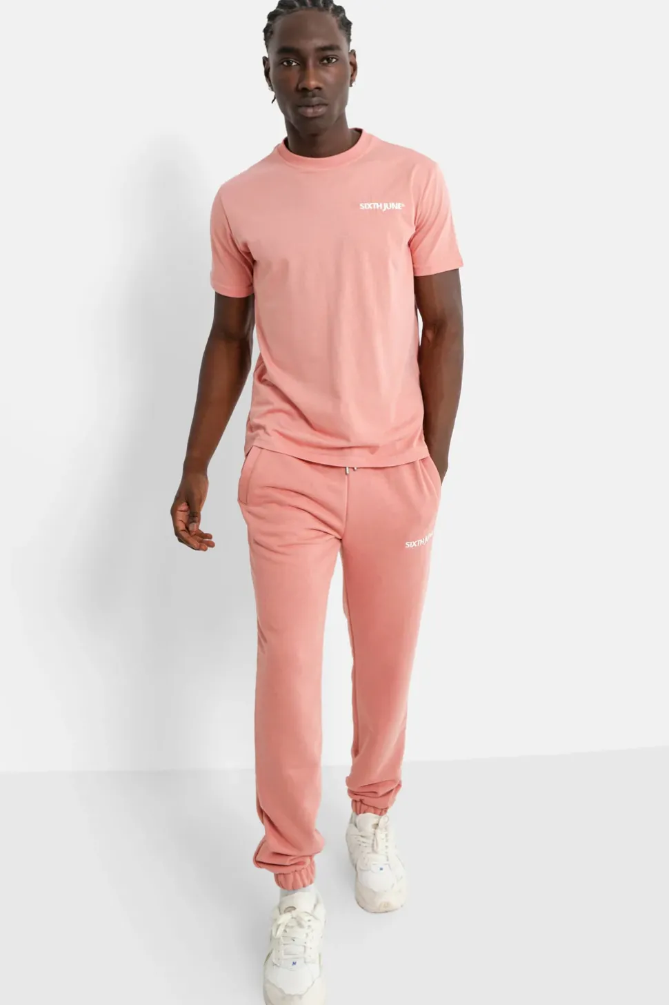 T-Shirt Soft Logo Brode Rose Clair