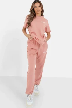 T-Shirt Soft Logo Brode Rose Clair