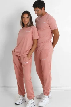 T-Shirt Soft Logo Brode Rose Clair