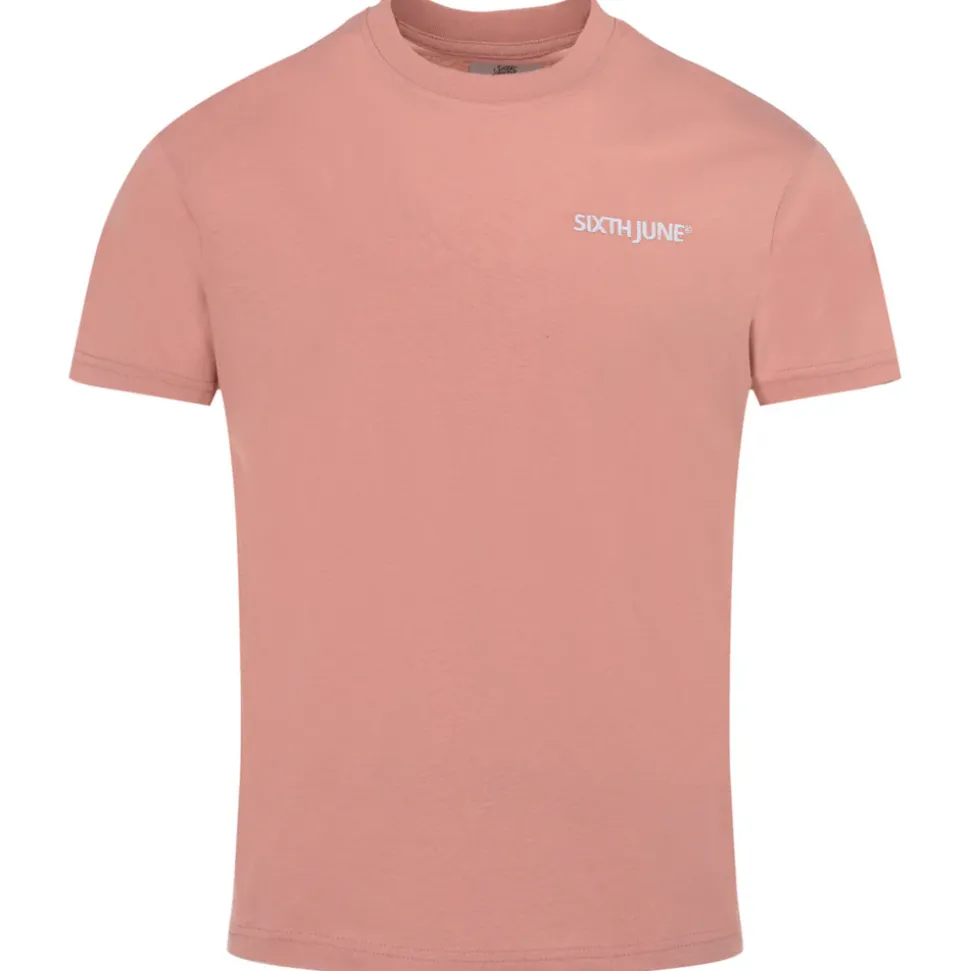 T-Shirt Soft Logo Brode Rose Clair