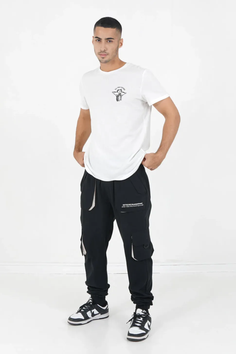 T-Shirt Squelette Gothique Blanc