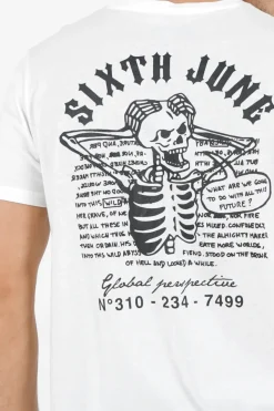 T-Shirt Squelette Gothique Blanc