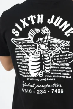 T-Shirt Squelette Gothique Noir