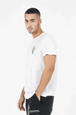 T-Shirt Squelette Gothique Blanc