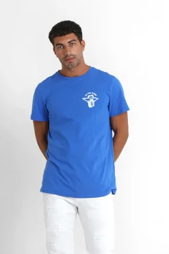 T-Shirt Squelette Gothique Bleu Fonce