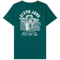 T-Shirt Squelette Gothique Vert Fonce