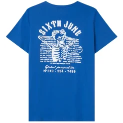 T-Shirt Squelette Gothique Bleu Fonce