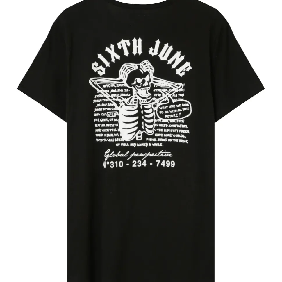 T-Shirt Squelette Gothique Noir