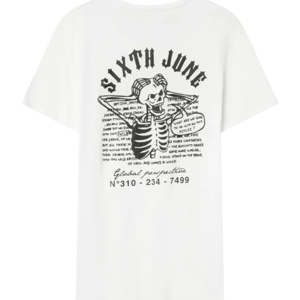 T-Shirt Squelette Gothique Blanc