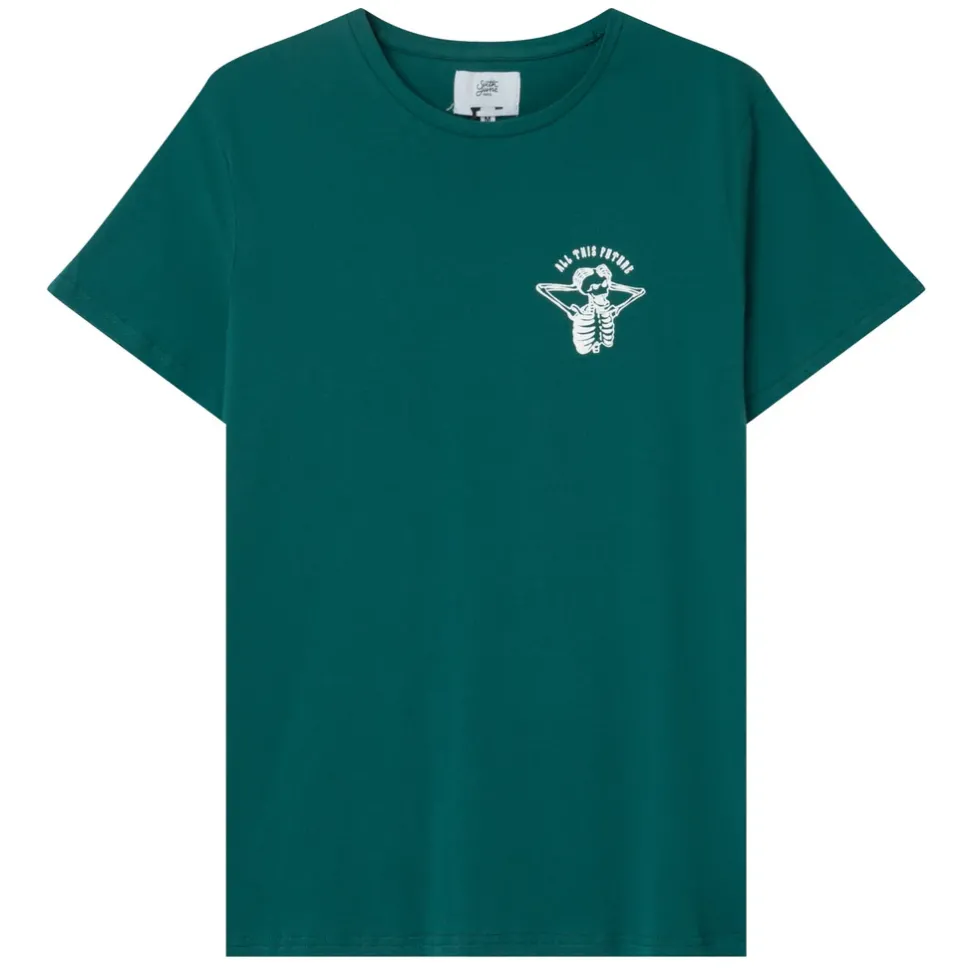 T-Shirt Squelette Gothique Vert Fonce