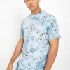 T-Shirt Tie Dye Bandana Bleu